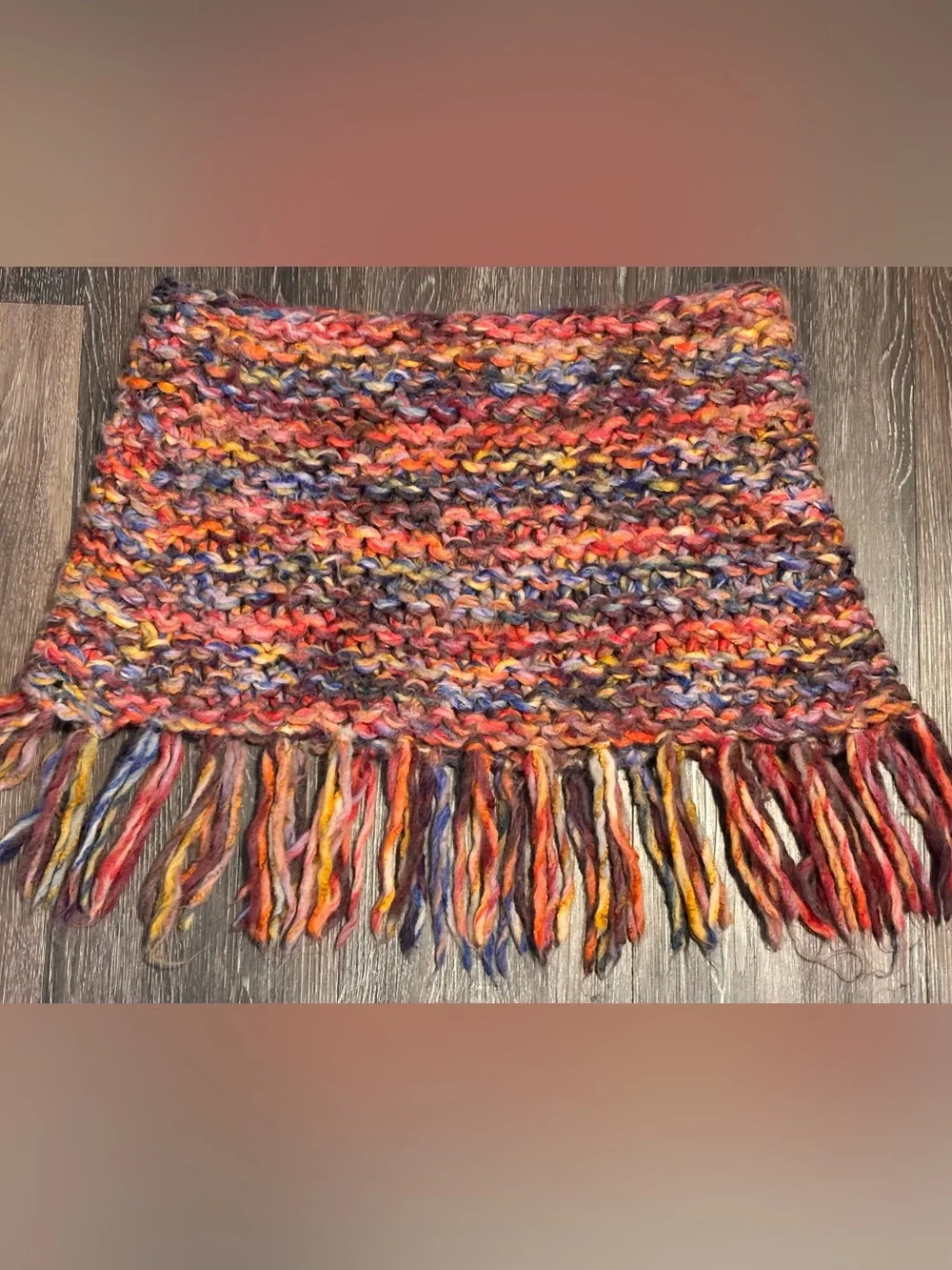 Free People Multicolor Chunky Circular Knit Scarf